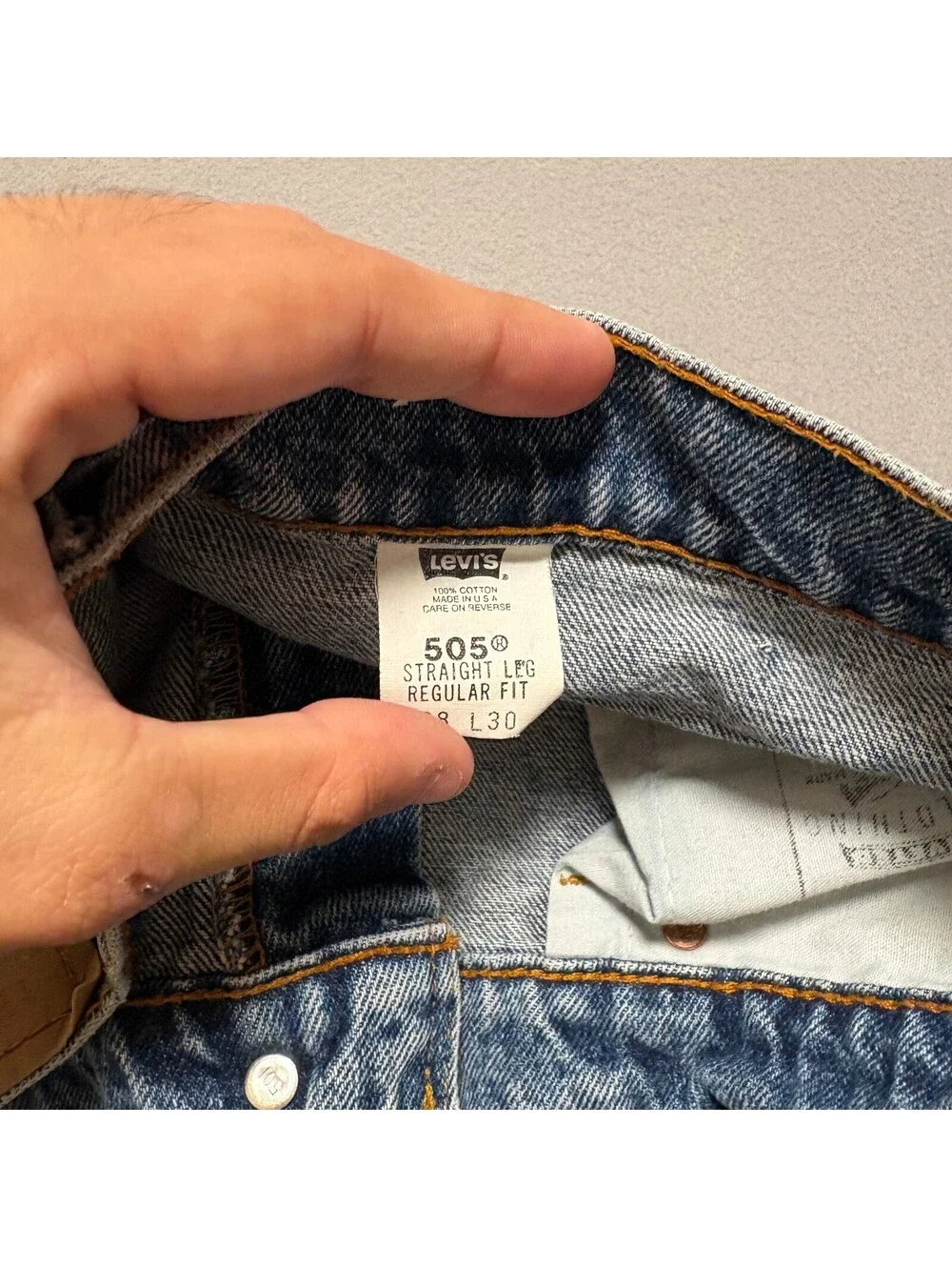 VTG 90's Levi's 505 Straight Leg Regular Fit Jeans Men's 34x31 Blue Made In USA
